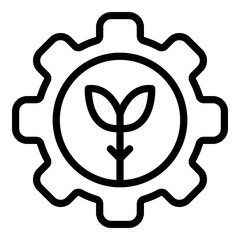 Poster - Gear eco system icon. Outline gear eco system vector icon for web design isolated on white background