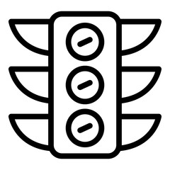 Poster - Traffic lights icon. Outline traffic lights vector icon for web design isolated on white background