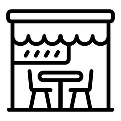 Poster - city cafe icon. outline city cafe vector icon for web design isolated on white background