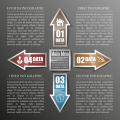 Aufkleber - Set of origami vector arrow banners with shadow for websites or business design