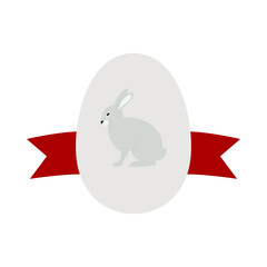 Sticker - Easter Egg With Ribbon Icon