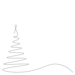 Wall Mural - Christmas tree silhouette vector illustration