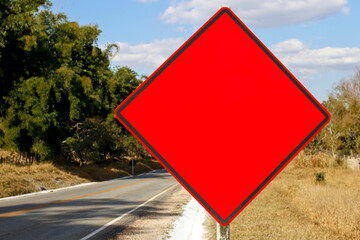 blank road sign without indication