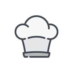 Poster - chef hat color line icon. kitchen cooking hat vector outline colorful sign.