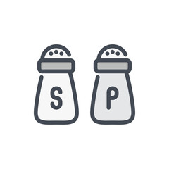 Poster - salt and pepper color line icon. spices for cooking vector outline colorful sign.