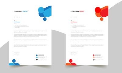 Wall Mural - Letterhead Design Template A4 Size print Ready with  Color variation 