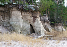 Land Outcrops. The Outcrops Are Mainly Composed Of Fine-grained To Medium-grained Sandstone And Alternating Layers Of Clayey Siltstone Sediments.