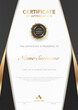 © TripleP Studio - diploma certificate template black and gold color with luxury and modern style vector image, award suitable for appreciation. Vector illustration eps10.