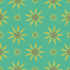 Poster - Cute colored fantasy flower seamless repeat vector pattern print background