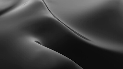 Wall Mural - Abstract black latex background. Slow motion smooth black fashion. Dark luxury texture. Black silk, satin animation