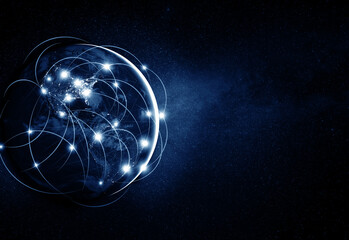 Wall Mural - global networking and international communication. planet earth as a symbol of the global network. e