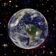 Wall Mural - earth and space. the elements of this image furnished by nasa.