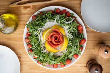 Poster - arugula salad with smoked salmon