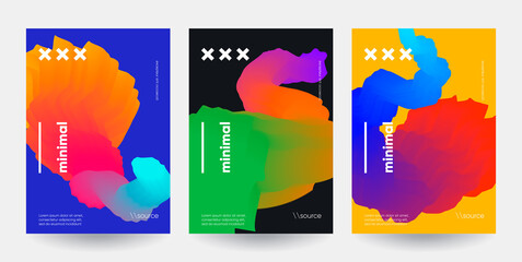 Poster - modern gradient shapes composition. abstract posters set.
