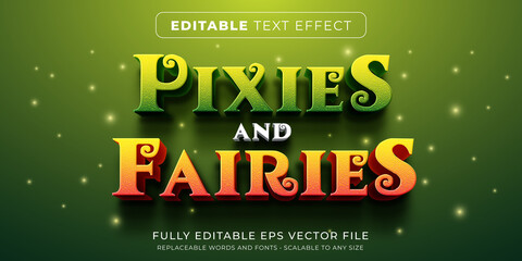 Wall Mural - editable text effect in fairy tales story style