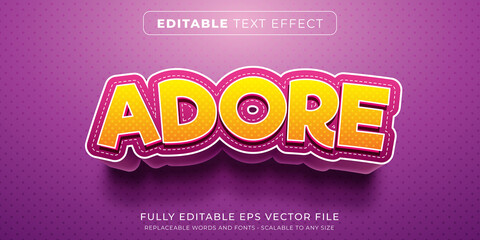 Wall Mural - editable text effect in cute cartoon text style