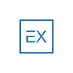 Creative initial letter EX square logo design concept vector