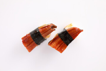 Wall Mural - eel sushi eel nigiri sushi japanese food isolated in white background