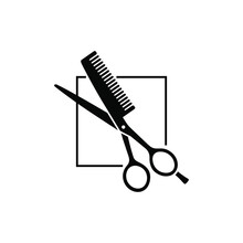 Scissor And Comb Icon Vector Isolated On White Background