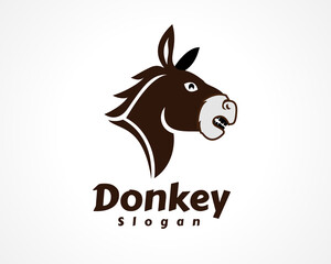 Poster - angry head donkey art logo, icon symbol design inspiration illustration