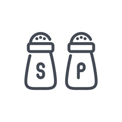 Poster - salt and pepper line icon. spices for cooking vector outline sign.