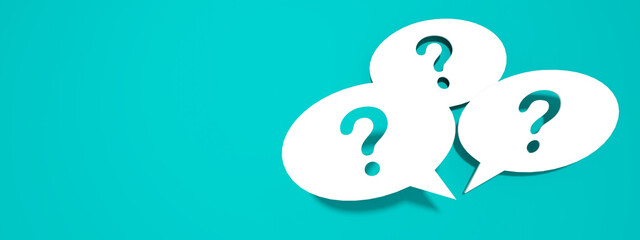 Poster - Q&A Question mark business concept banner. Asking the right questions.
