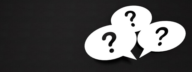Poster - Q&A Question mark business concept banner. Asking the right questions.