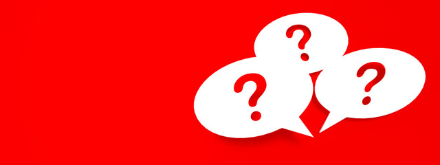 Poster - Q&A Question mark business concept banner. Asking the right questions.