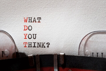 Poster - What do you think question