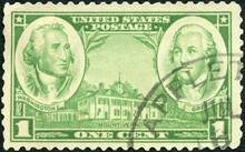 UNITED STATES OF AMERICA - 1936: Shows George Washington (1732-1799), Nathanael Greene (1742-1786) And Mount Vernon, Army Issue, 1936