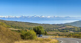 Fototapeta Na ścianę - Panoramic view from Gombori Pass, Georgia