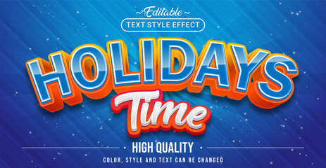 Poster - Editable text style effect - Holiday Time text style theme.