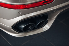 Modern And Luxury Sports Car Exhaust System Pipes