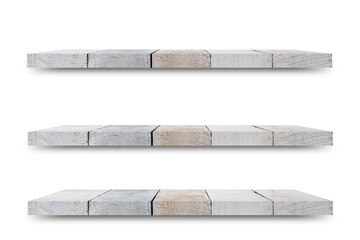Aufkleber - Shelf wooden isolated on a white background and display montage for the product Embed Clipping Path separate with black shadows.