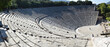 Panoramic view of the main monuments and places of Greece. Ruins of the theater of Epidaurus
