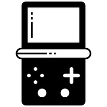 Mini Brick Game Console Concept Vector Icon Design, Gaming And Esports Symbol On White Background