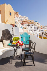 Wall Mural - Table with wine and fruit for two