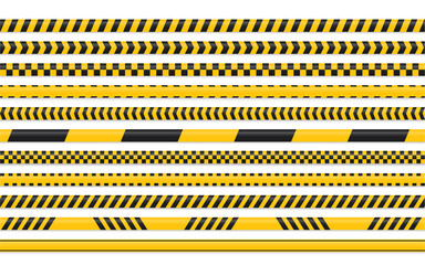 Wall Mural - Quarantine tape. Yellow black tape for separating entrance areas.isolate on white background.