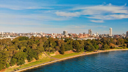 Poster - Aerial view of Sydney skyline from Sydney Harbour