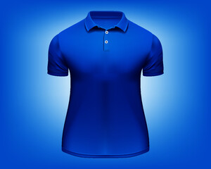 polo azul 3d