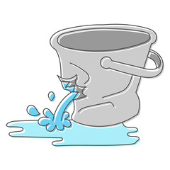 Fototapete - bucket leaking hand drawn design vector illustration