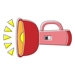 Fototapete - flashlight hand drawn design vector illustration