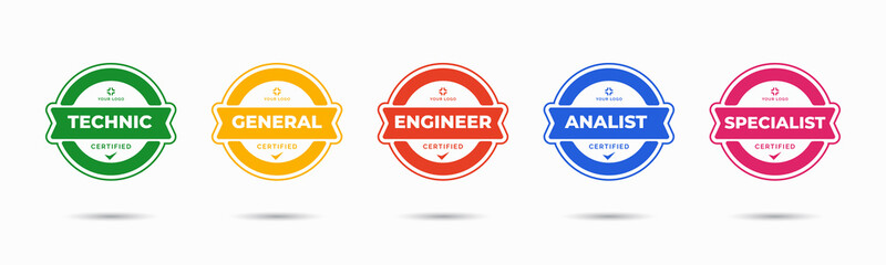 Wall Mural - set of company training badge certificates to determine based on criteria. vector illustration certi