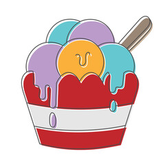 Fototapete - ice cream hand drawn design vector illustration