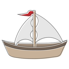 Fototapete - sailing boat hand drawn design vector illustration