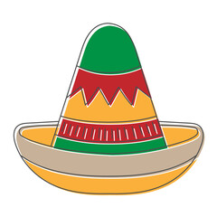 Fototapete - mexican hat hand drawn design vector illustration