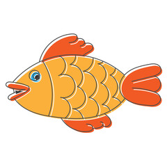 Fototapete - fish character hand drawn design vector illustration