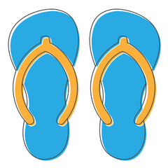 Fototapete - flip flops hand drawn design vector illustration