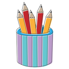 Fototapete - office stationery hand drawn design vector illustration