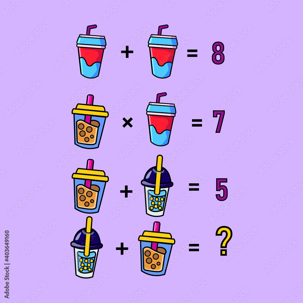 Mathematical riddle, educational game for children and adults, rebus ...